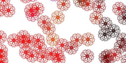 Light Red, Yellow vector natural layout with flowers.