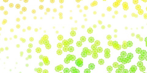 Light Green, Red vector template with ice snowflakes.