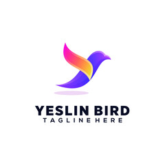 Fototapeta na wymiar Full Color Bird Vector / Y Initial Logo Design