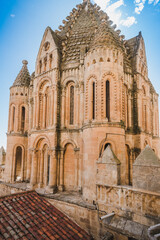 Naklejka premium Salamanca Cathedral particulars.New cathedral or Catedral Nueva in Salamanca, Castile and Leon, Spain.