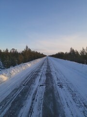 Fototapeta premium road in winter