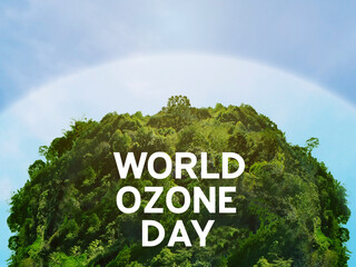 View of edge protect layer of natural circular shape. /World ozone day and conserve nature concept.