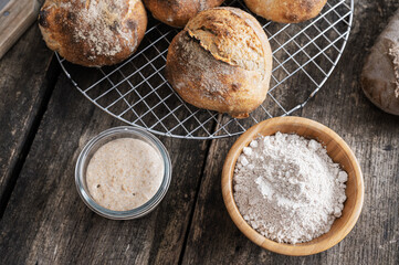 Starter yeast and homemade sourdough bread