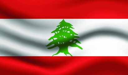 Lebanon Vector Flag. Vector illustration.