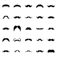
Solid Icon Design of Mustaches
