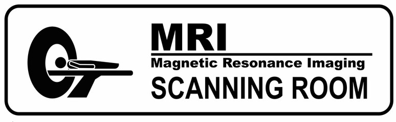 A sign that says : MRI scanning room 