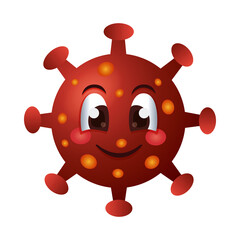 covid19 particle happy emoticon character