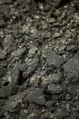 Texture of the earth. Black soil.texture of the black fertile layer of the earth close-up.