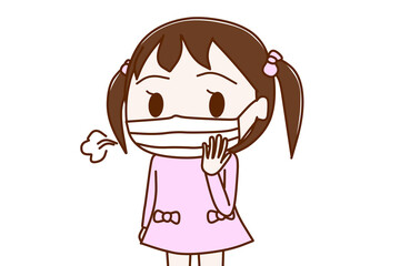 予防のためのマスク姿の幼女
