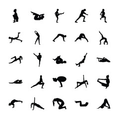 
Yoga Poses Vector Pictograms 
