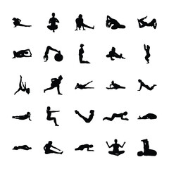 
Aerobics Solid Vector Icons
