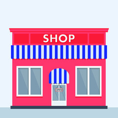 Shop, store flat illustration, vector symbol