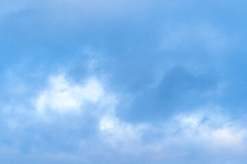 blue sky with white, soft clouds. Nature background.