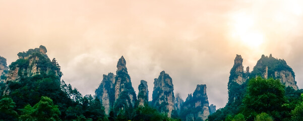 Tianzi mountain view at Zhangjiajie national forest park, Wulingyuan, Hunan, China
