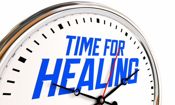Time for Healing Clock Get Better Physcial Mental Health 3d Illustration