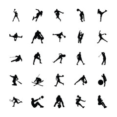 
Outdoor Sports Silhouettes Icons Pack 
