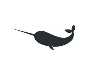 Narwhal icon.   Narwhal whale icon.   © Ayseliani