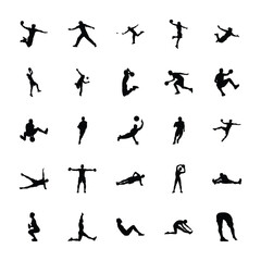 
Physical Activities Silhouettes Icons Pack 
