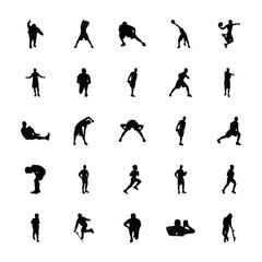 
Pack of Physical Activities Silhouettes Vectors 
