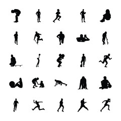 
Aerobics Silhouettes Icons Pack 
