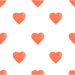 Seamless pattern with black hearts