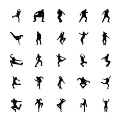 
Aerobics Silhouettes Vectors Set
