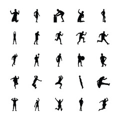 
Fitness Exercise Silhouettes Vectors Pack 
