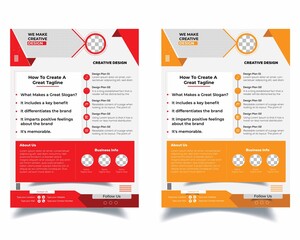 Flyer Layout with Red and yellow Accents. business flyer design. EPS 10
