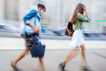 business people in masks during the coronavirus epidemic