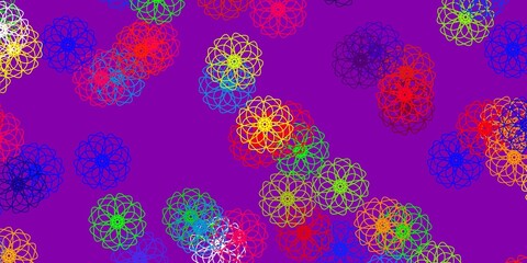 Light Multicolor vector doodle background with flowers.