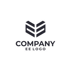 EE geometric logo vector with black colour