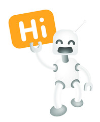 Vector illustration of a robot isolated on a white background. Robotics. Robot welcome. Robot baby