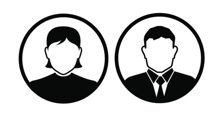 women and man icon on white background