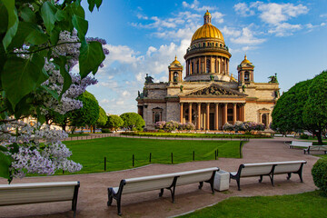 Saint Petersburg. Russia. Saint Isaac's Cathedral. Square. Cathedrals of Russia. Lilac. St. Isaac's...