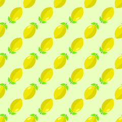 Seamless background of lemon fruit. Lemon flat style. Vector illustration.
