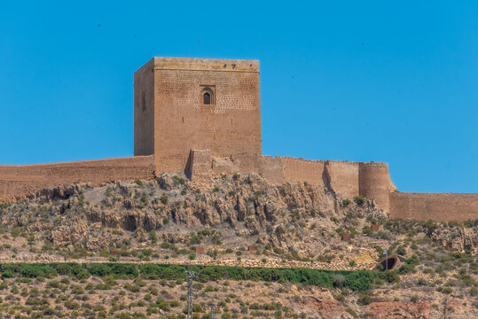 Castle in lorca overlooking the town, Spain