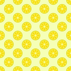 Seamless background of lemon fruit. Lemon flat style. Vector illustration.
