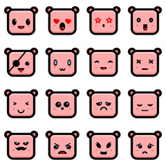 Cute emoji icon vector illustration 