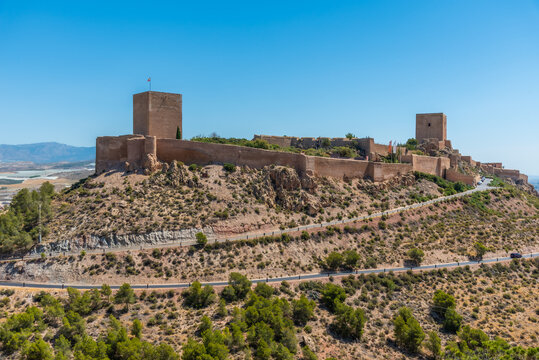 Castle in lorca overlooking the town, Spain