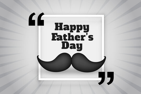 happy fathers day wishes card with 3d mostache
