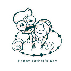 happy fathers day doodle style card design