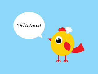 cute little chicken chef cartoon vector
