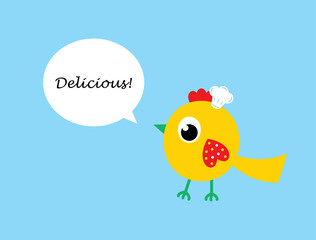 cute little chicken chef cartoon vector