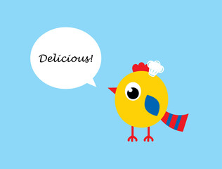 cute little chicken chef cartoon vector