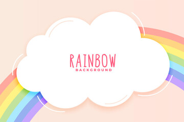 cute rainbow and cloud background in pastel colors