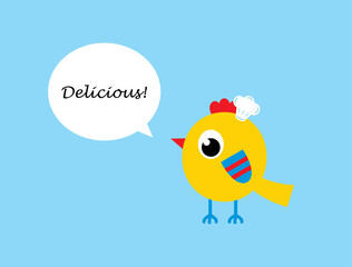 cute little chicken chef cartoon vector
