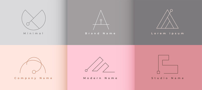 Clean Minimalist Logo Template Set Of Six