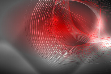 Obraz premium Abstract particles, wave background, neon motion techno design