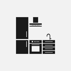 Kitchen. Simple modern icon design illustration.