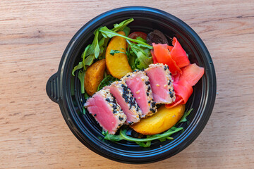 salad with tuna, potatoes and vegetables